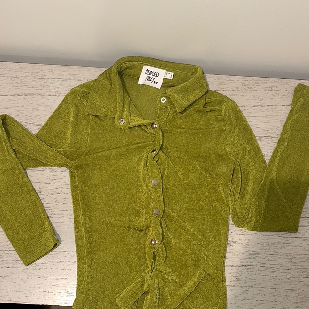 Princess Polly Olive Button-Up Shirt